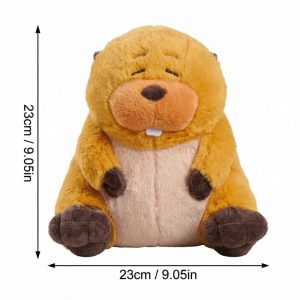 Sitting Yellow Beaver Plush